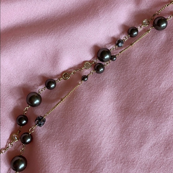 Stella & Dot Madeline Pearl Necklace (Brown) - Picture 5 of 6